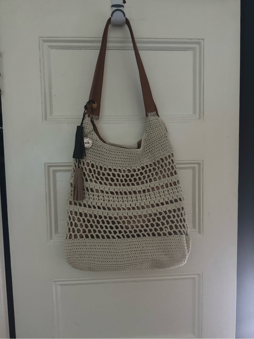 The Sak Cream Crochet Shoulder Bag